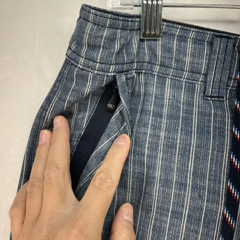 O’Neill Hybrid‎ Shorts Men’s Sz 32 Quick Dry Swim Striped Coastal Beach